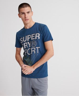 Superdry Core Gradient Graphic Férfi Pólók MélyTürkiz | OJEHC8973